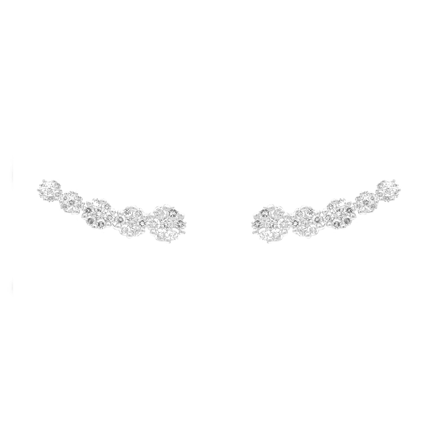 Brinco em Ouro Cravejado com Diamantes Brancos