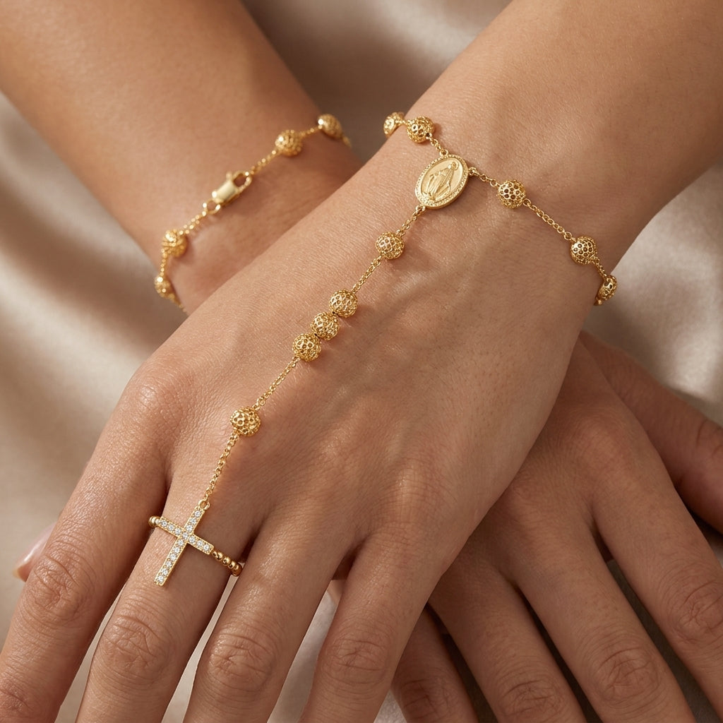 Pulseira Terco Coleção Capim Dourado