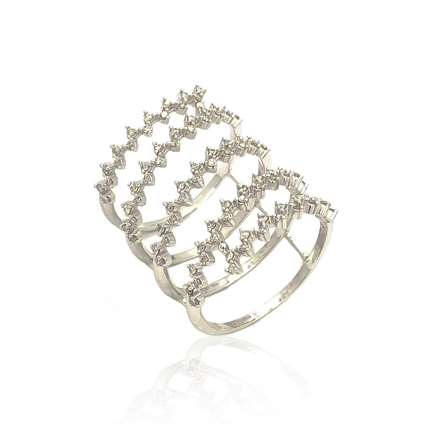 Anel em Ouro Espiral com Diamantes Paris La Belle