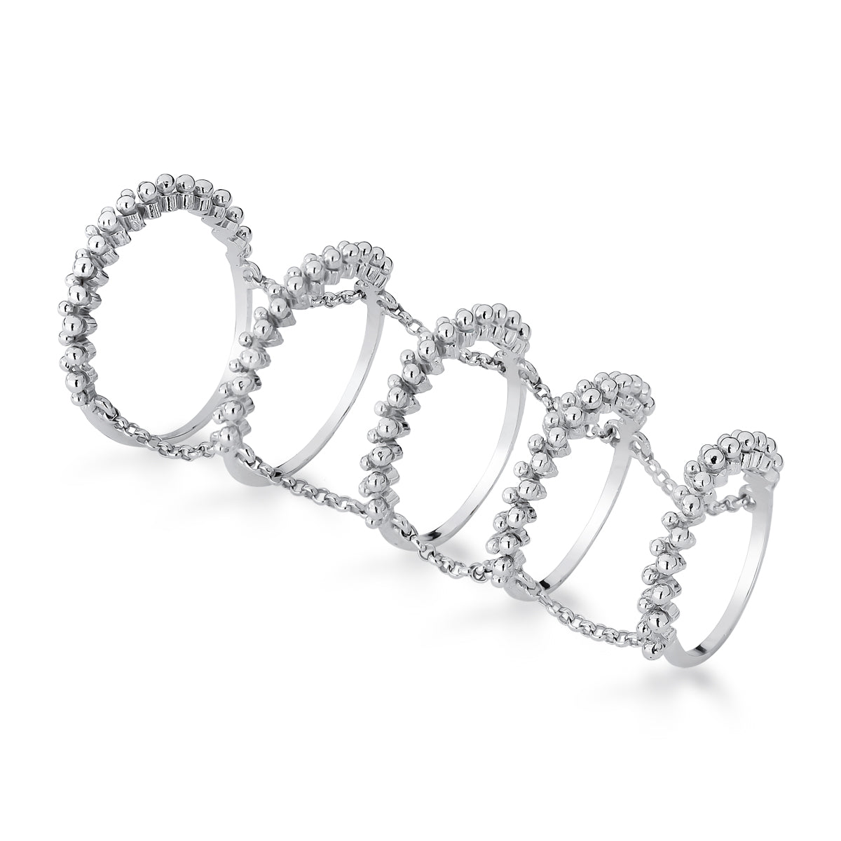 Anel em Ouro 5 Aros com Bolinhas Paris La Belle