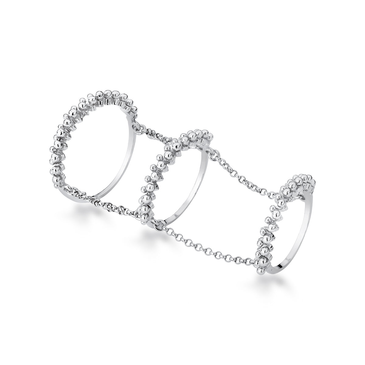 Anel em Ouro com 3 Aros com Bolinhas Paris La Belle