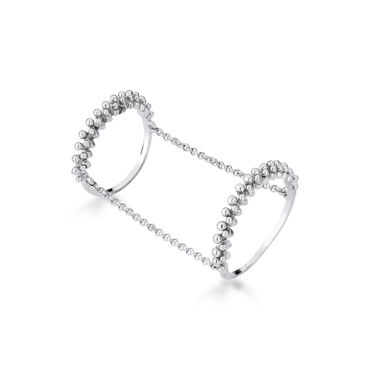 Anel em Ouro 2 Aros com Bolinhas Paris La Belle