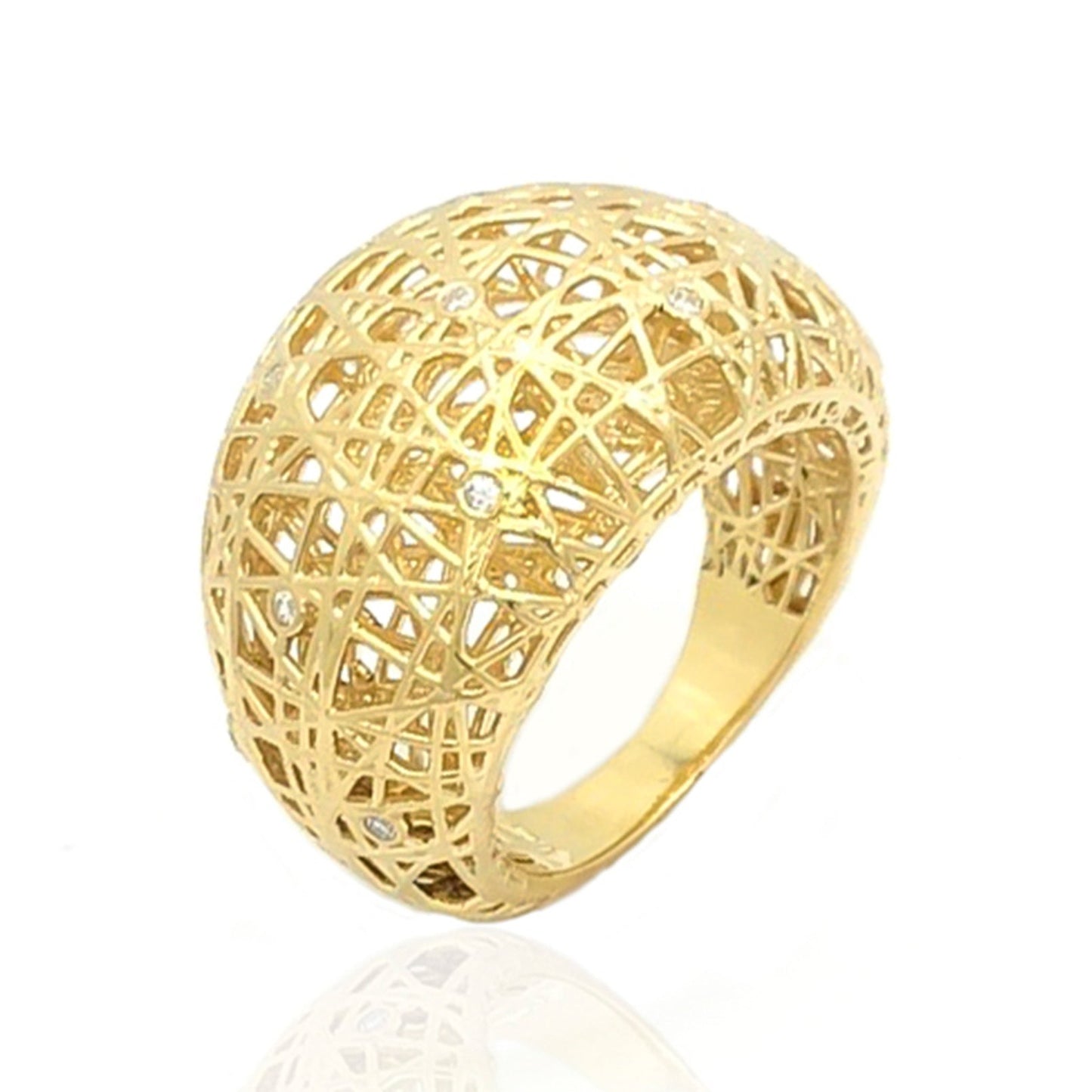 Anel em Ouro com Diamantes Capim Dourado