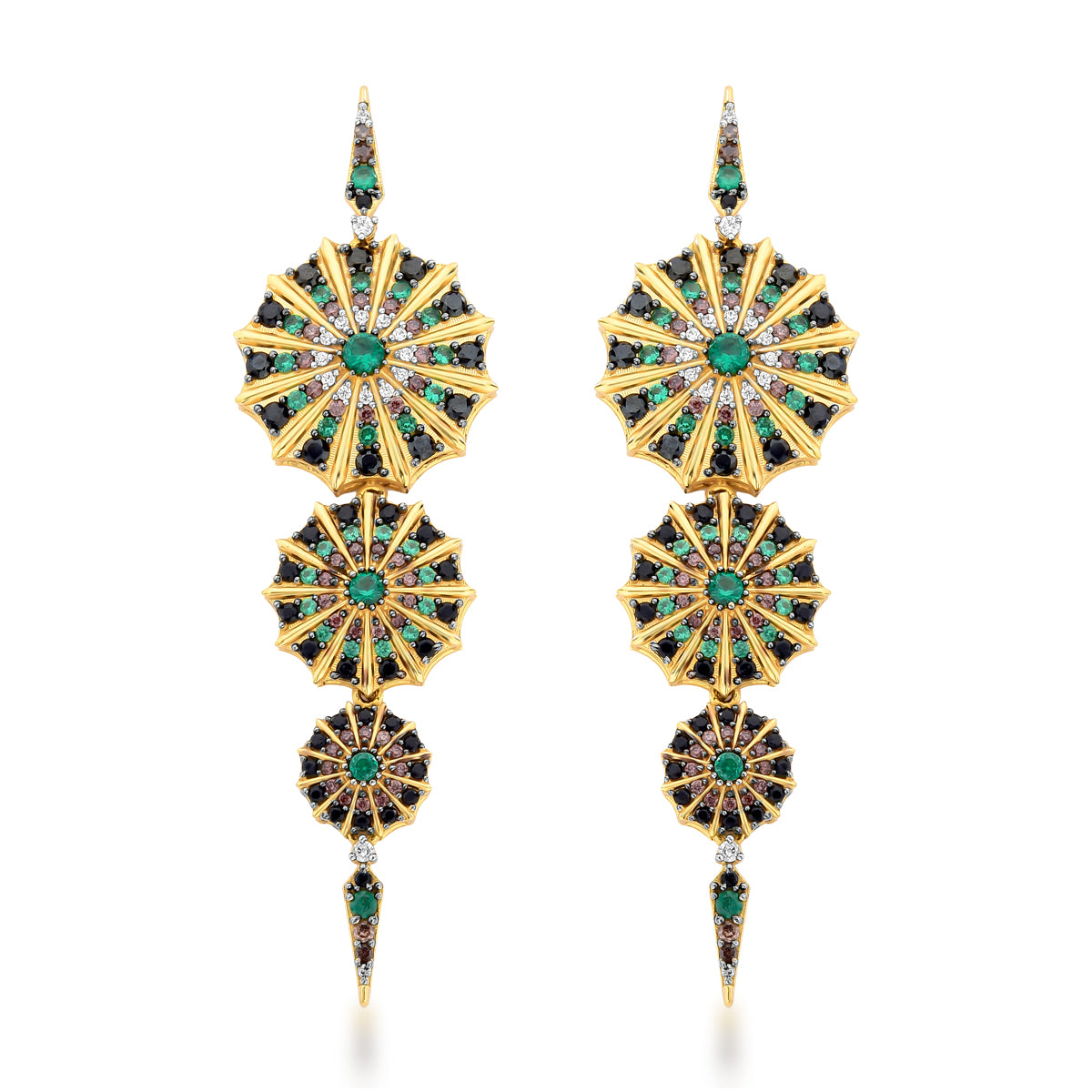 Brinco em Ouro com Esmeralda e Diamantes Paris La Belle