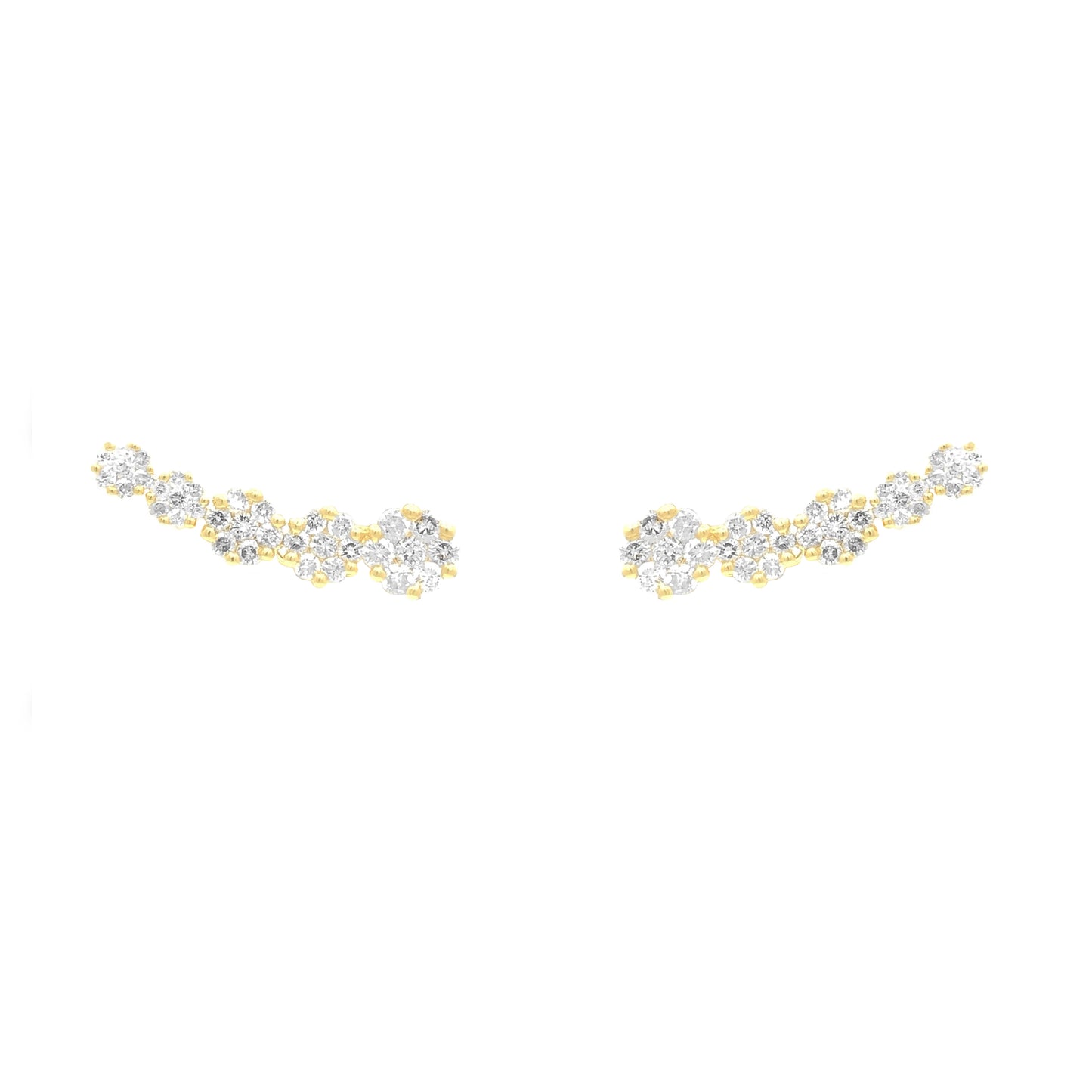 Brinco em Ouro Cravejado com Diamantes Brancos