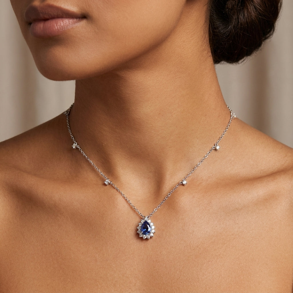 Brinco em Ouro Trabalhado com Diamantes e Tanzanita