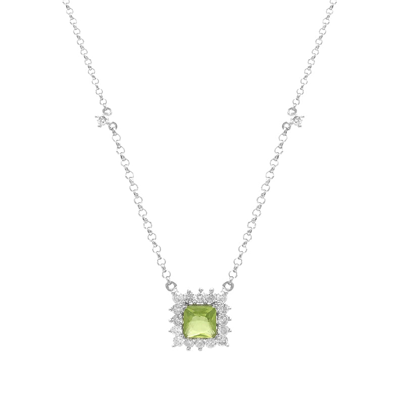 Gargantilha em Ouro Trabalhado com Diamantes e Peridoto