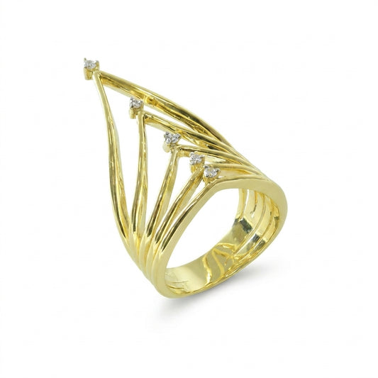 Anel em Ouro Fios com Diamantes Paris La Belle