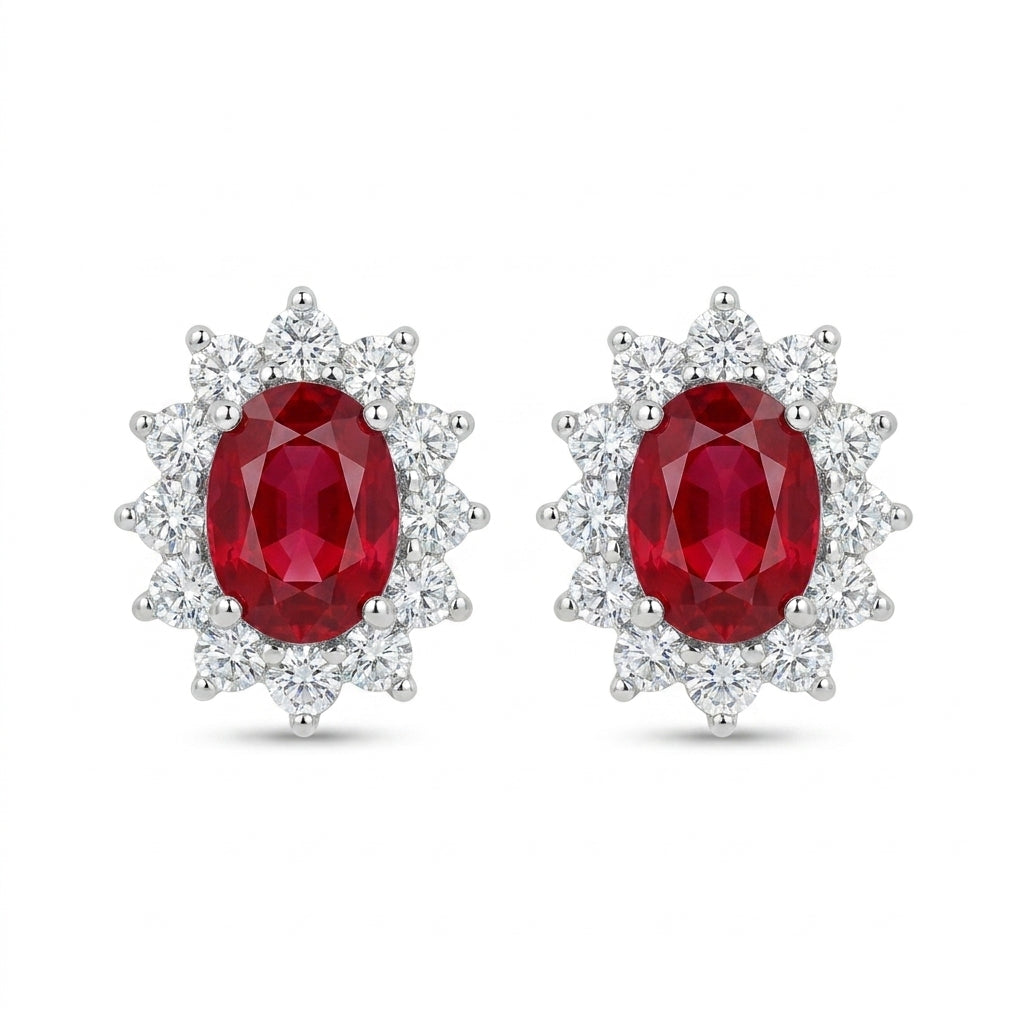 Briem Ouro com Diamantes Brancos e Rubi