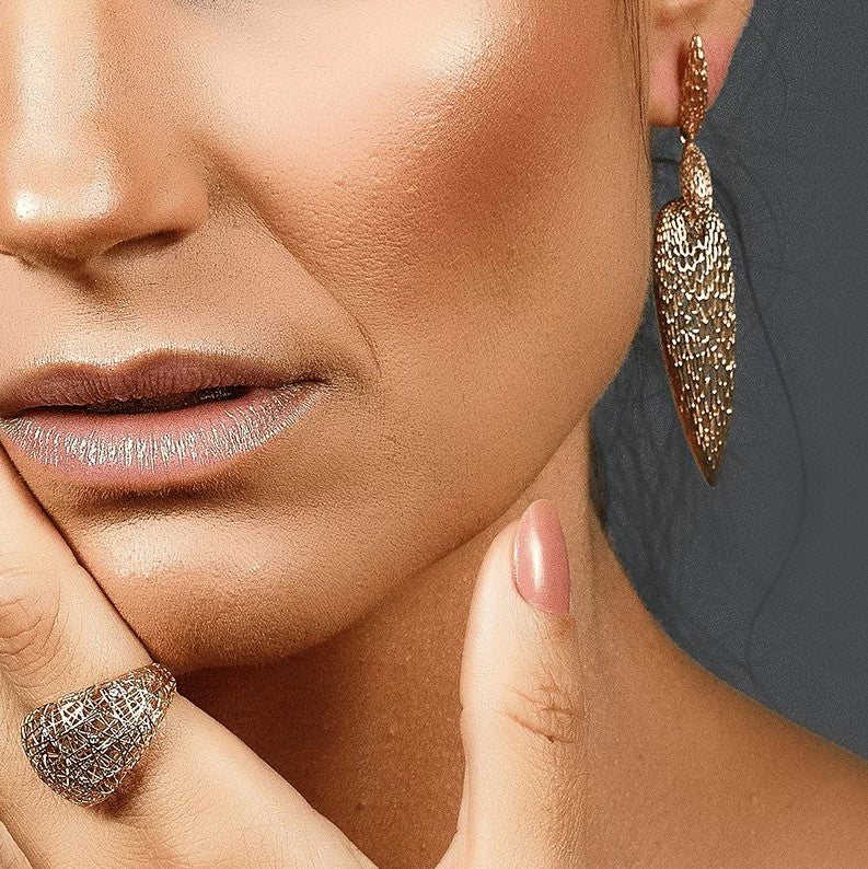 Anel em Ouro com Diamantes Capim Dourado